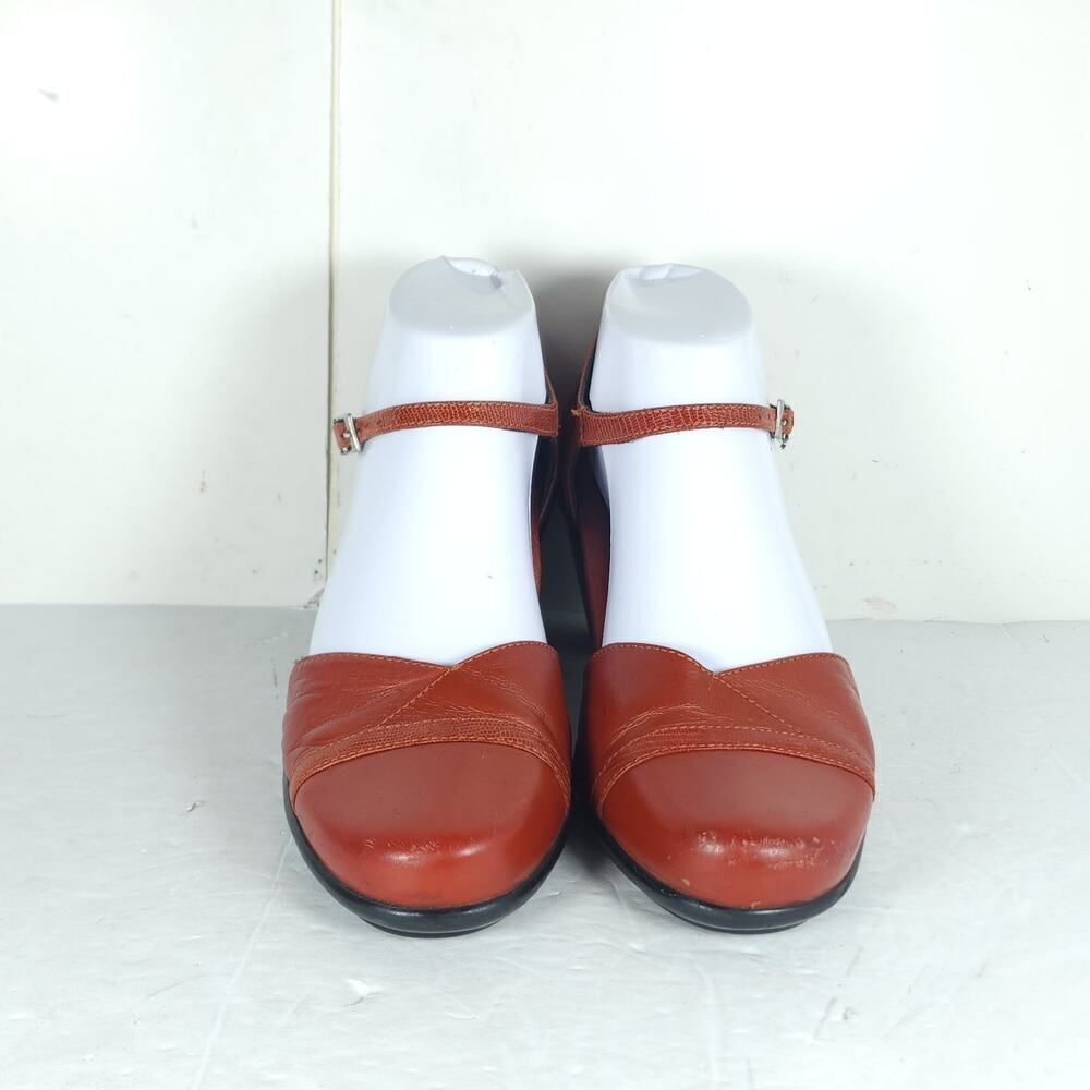 Dansko Women's Roxy US6,5 EU37 Red Leather Ankle Strap Mary Jane Shoes - Picture 3 of 16